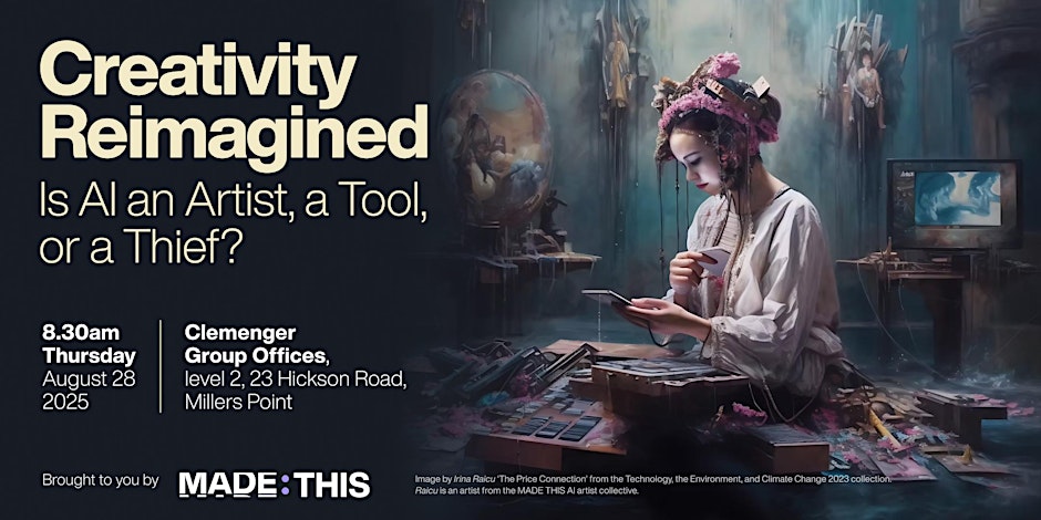MADE THIS announces AI panel discussion on Thurs 28 Aug, Sydney: Free to attend, book now