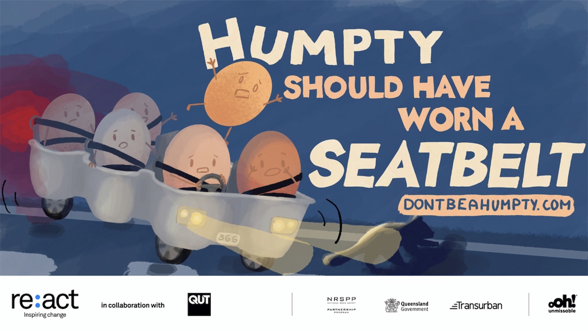 QUT design graduate’s witty road safety message hits Queensland streets