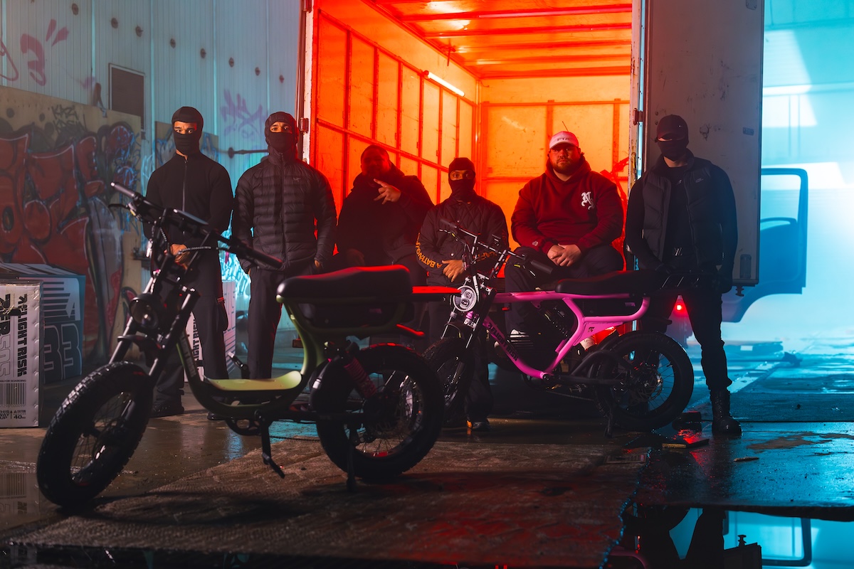 Flight Risk and UFC’s Bam Bam pull off heist to unveil new GPS-tracked E-Bikes via Pool Party