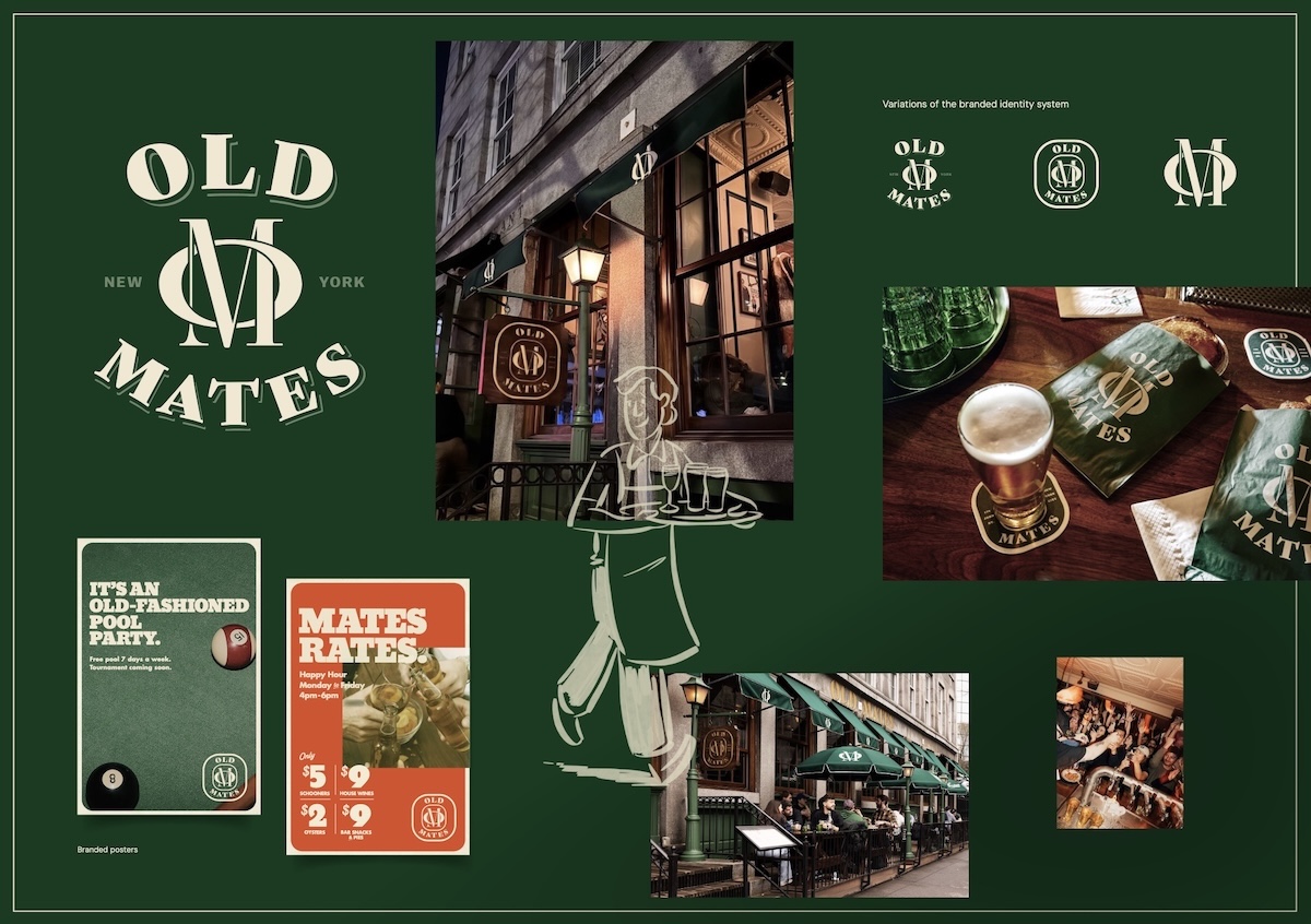 Old Mates Pub lands In New York with brand identity via indie creative agency By All Means