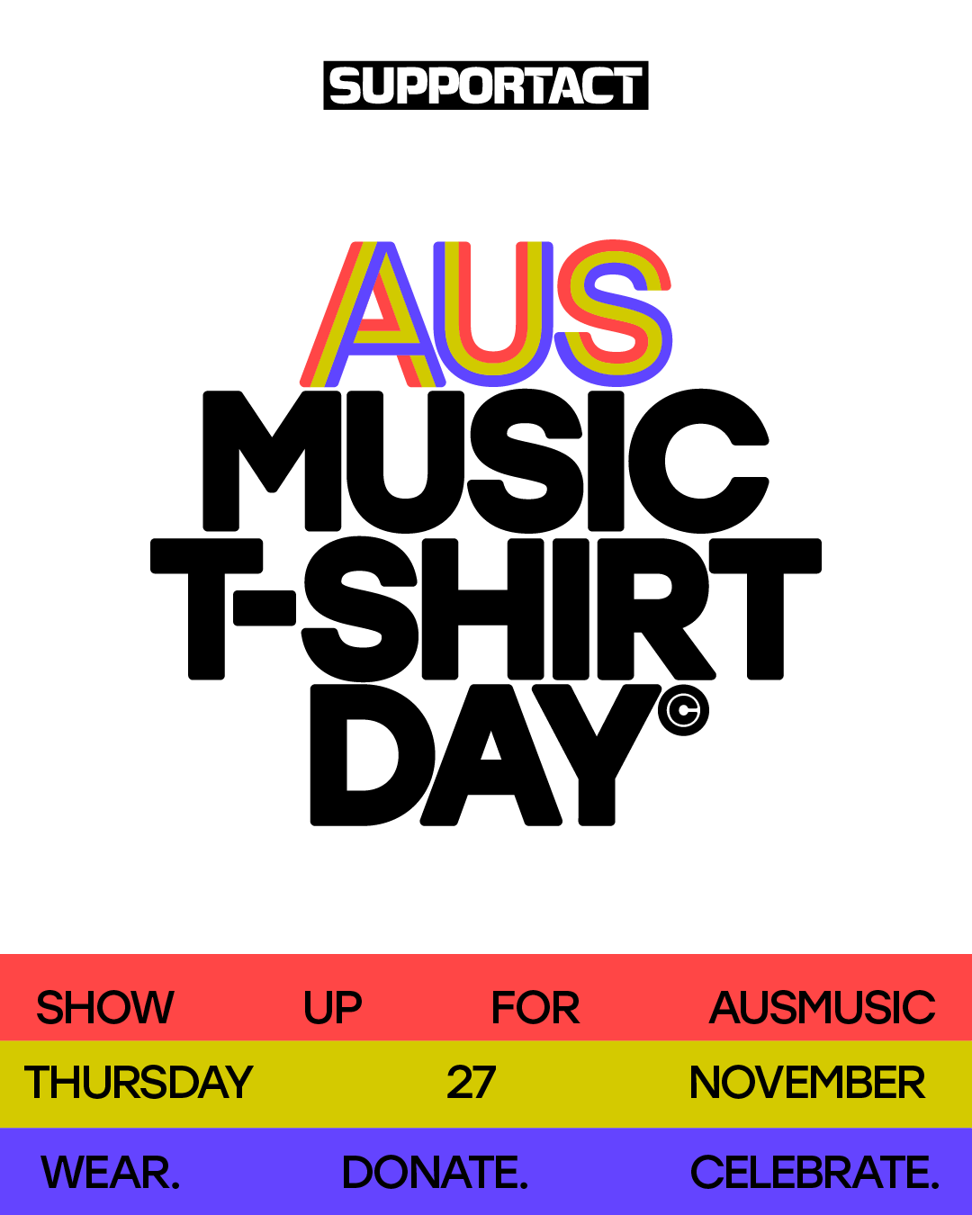 AusMusic T-Shirt Day Campaign Returns via Support Act and Mushroom Creative House