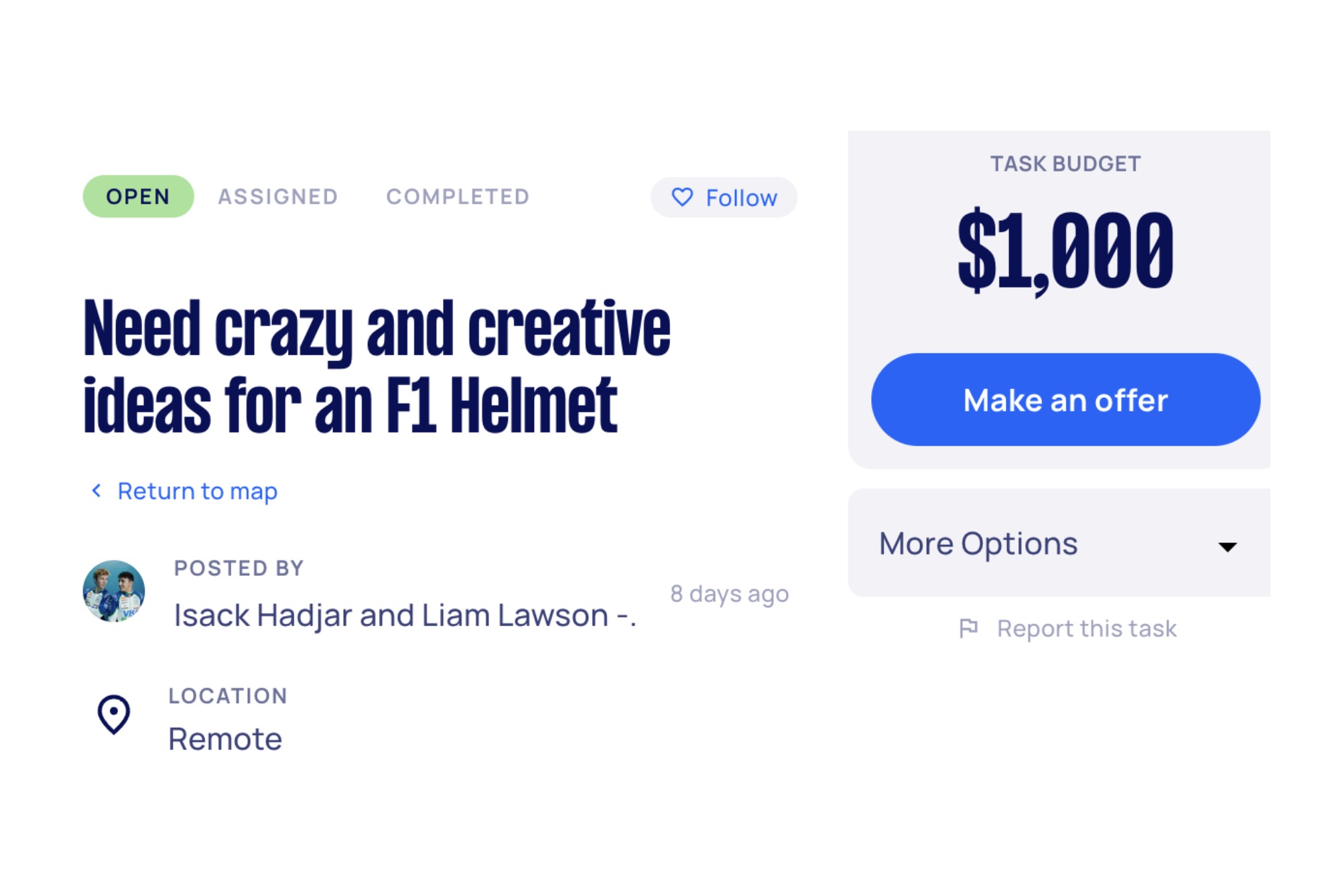 F1 drivers launch wild $1k Aussie call for “big, bold, badass” helmet design on Airtasker