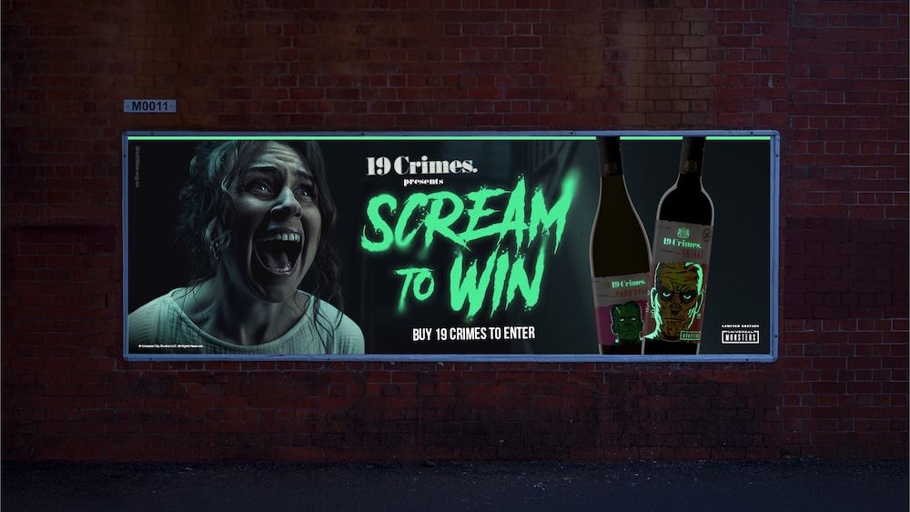 19 Crimes dares Aussies to ‘Scream to Win’ in Halloween activation via TWE, Splash and Mango