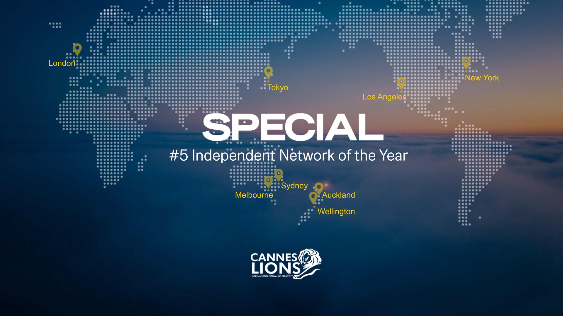 Special ranked #5 Independent Creative Network in Cannes Lions 2025 Global Creativity Report