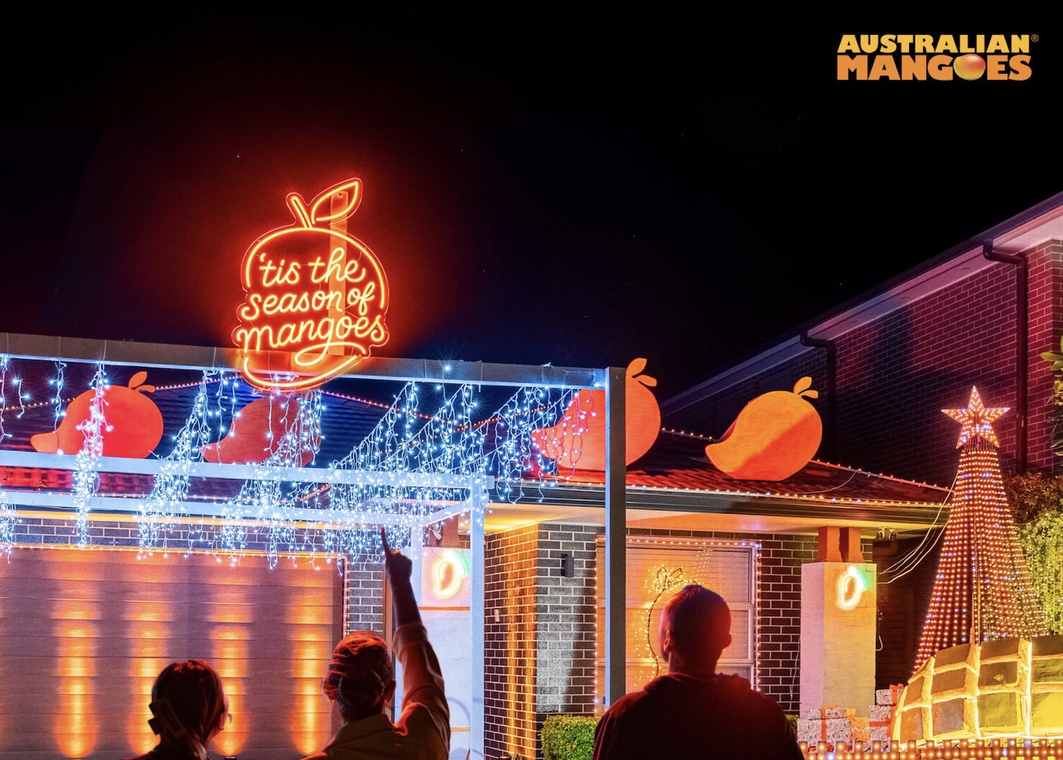 Australian Mangoes + Alex Mangos create Mango inspired Xmas Light Wonderland via Thinkerbell