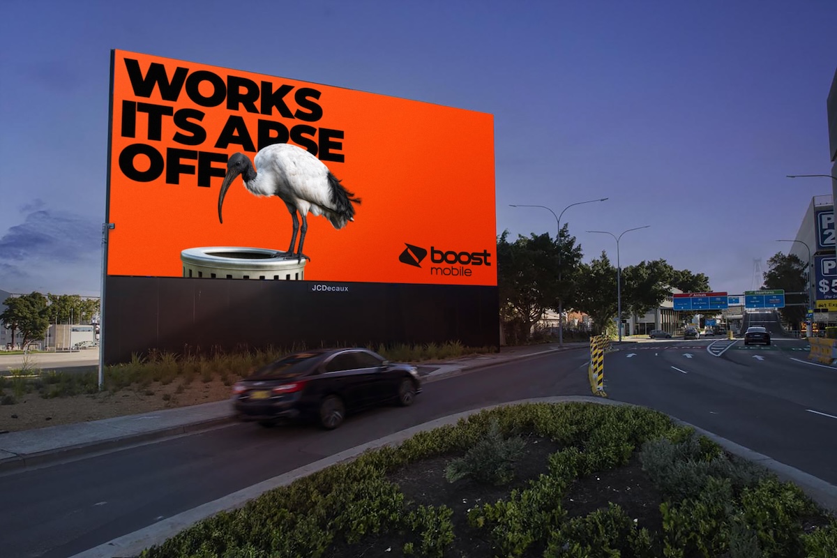 Boost Mobile goes harder than a bin chicken in new ‘Works Its Arse Off’ campaign via WiredCo.