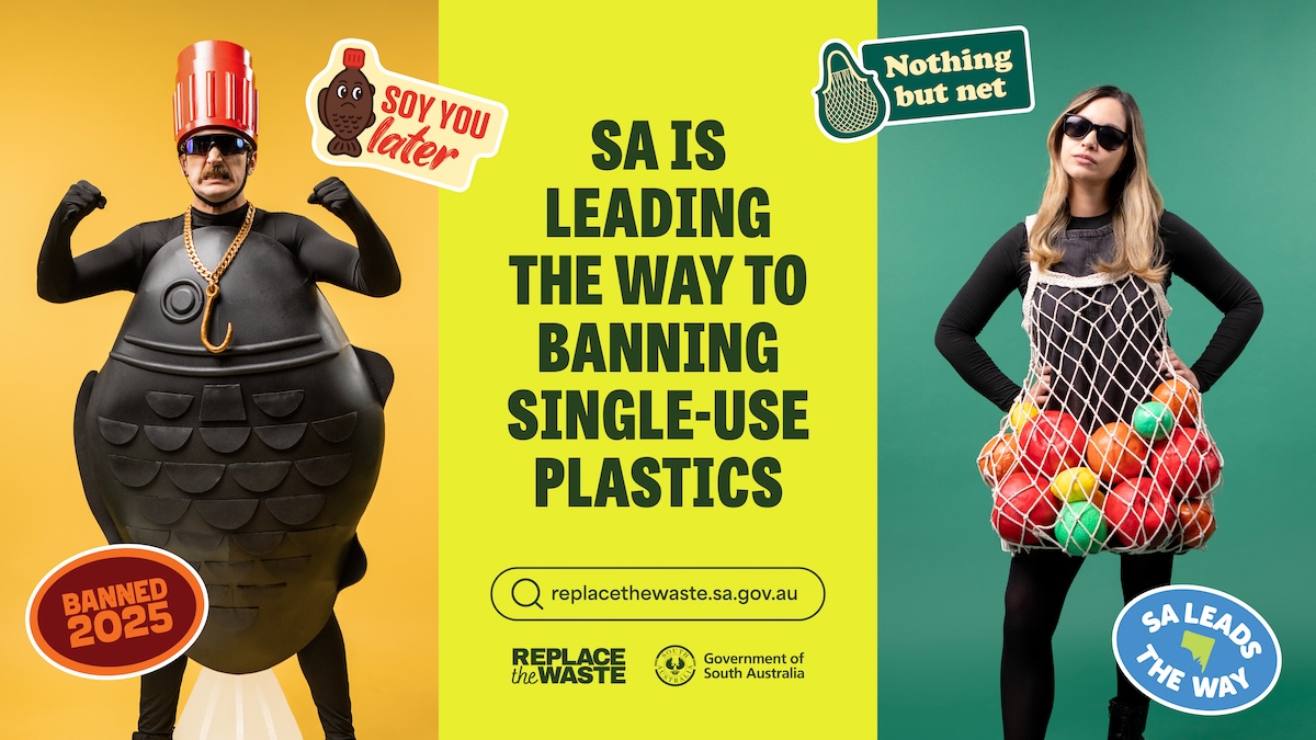 Green Industries South Australia celebrates a sustainable future… and the plastics aren’t invited in bold new campaign via SAUCE
