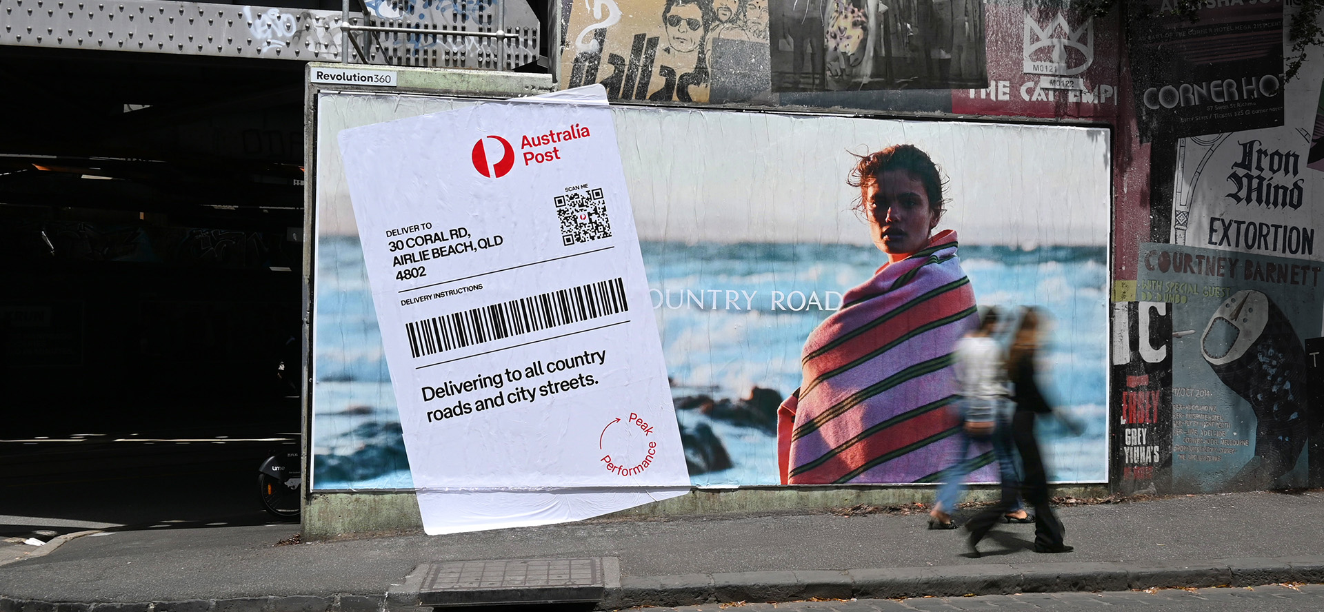 Australia Post turns its post label into an outdoor media moment via Thinkerbell