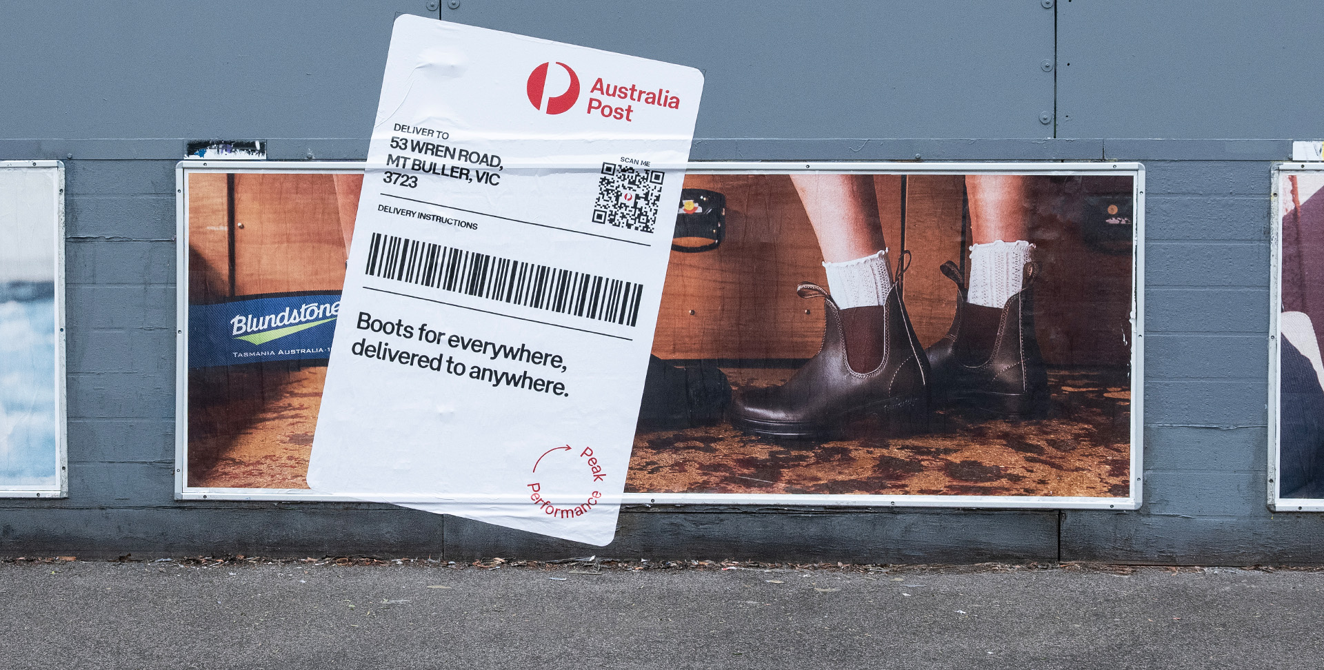 Australia Post turns its post label into an outdoor media moment via Thinkerbell
