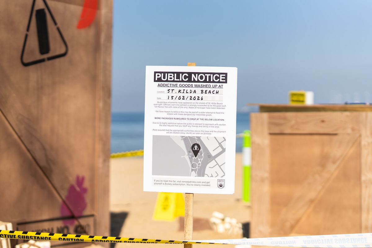 Crates wash ashore on Australian beaches in cheeky campaign for Sodaly via TABOO