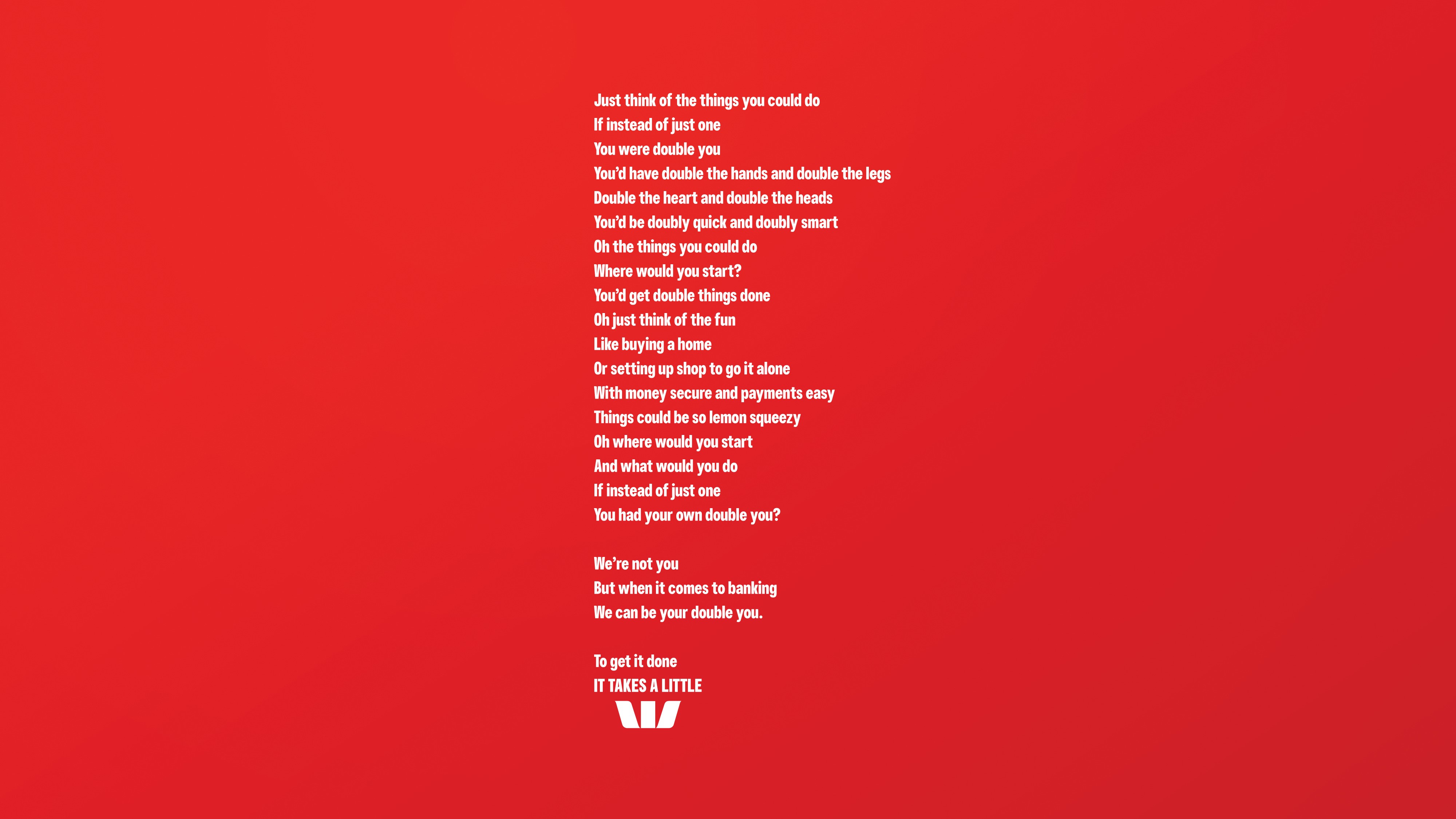 Westpac transforms iconic red ‘W’ in ‘Double You’ campaign via The Tuesday Club and BMF