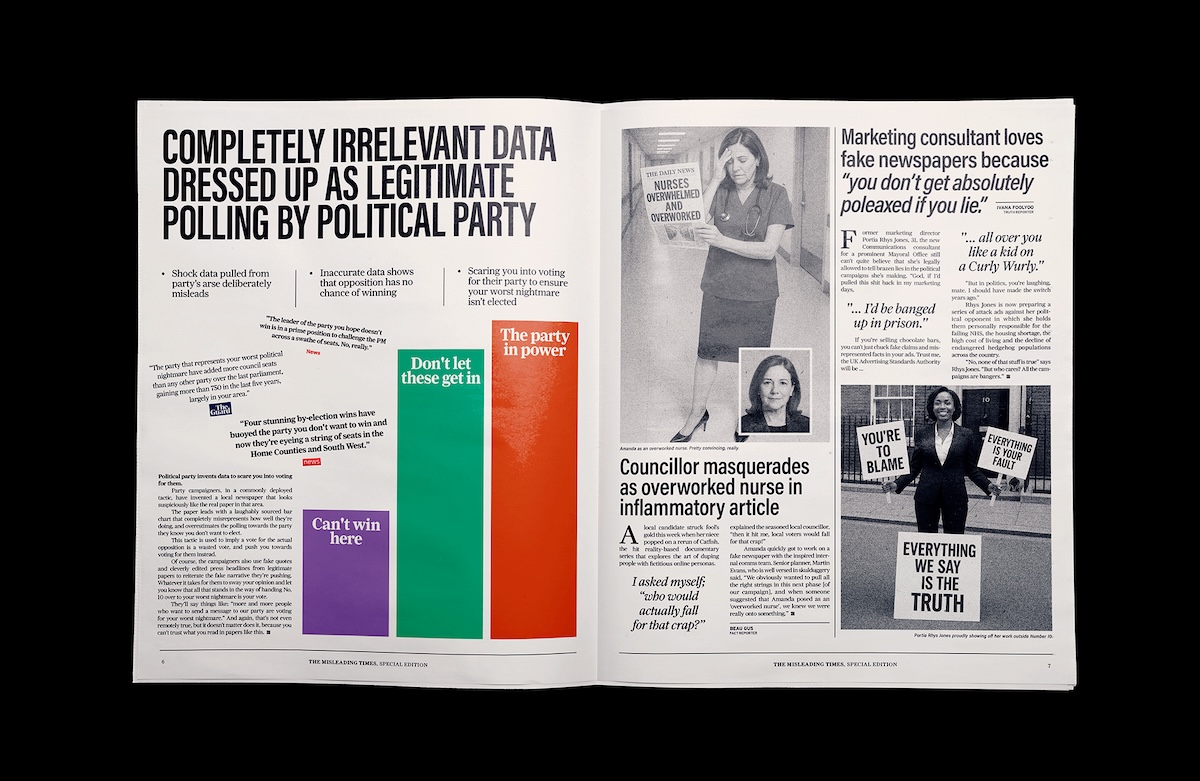 A fake newspaper to end fake news: Campaign Group and Clemenger BBDO Australia Send “Misleading Times” to MPs to Expose Absurdity of UK Election Rules allowing Fake Newspapers