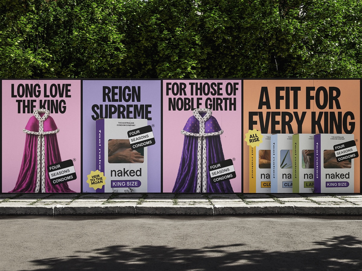 Four Seasons Condoms and 2045 launch ‘The King is Coming’ as royals arrive in Australia