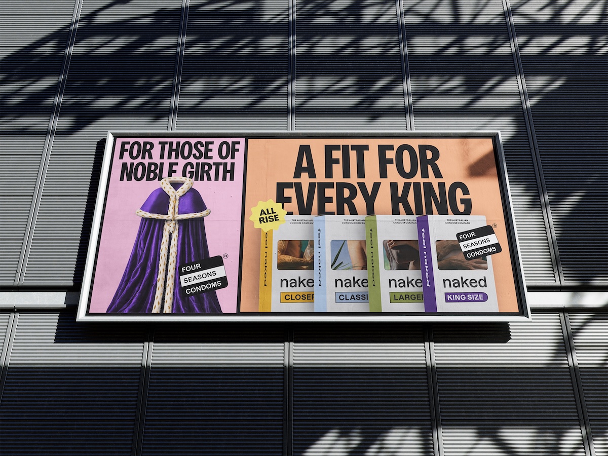Four Seasons Condoms and 2045 launch ‘The King is Coming’ as royals arrive in Australia