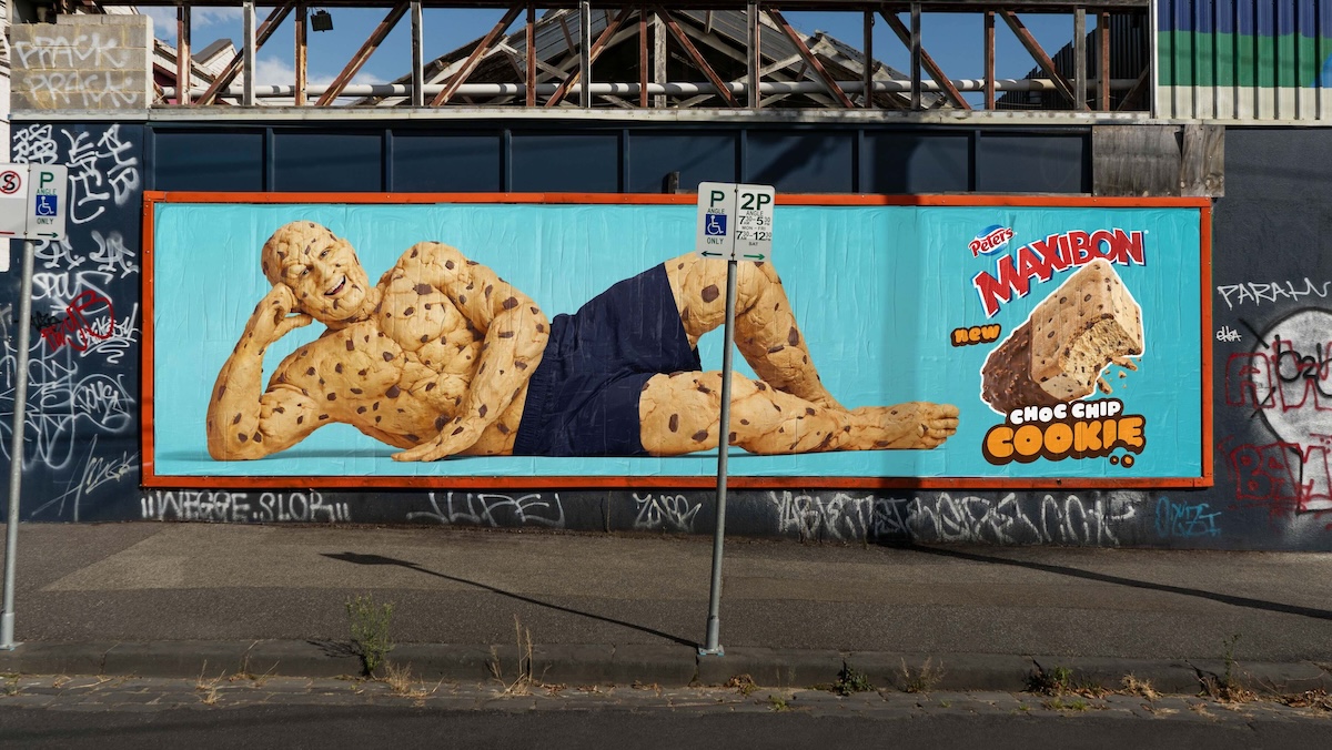Maxibon turns man into a cookie for Choc Chip Cookie Bon launch campaign via SICKDOGWOLFMAN