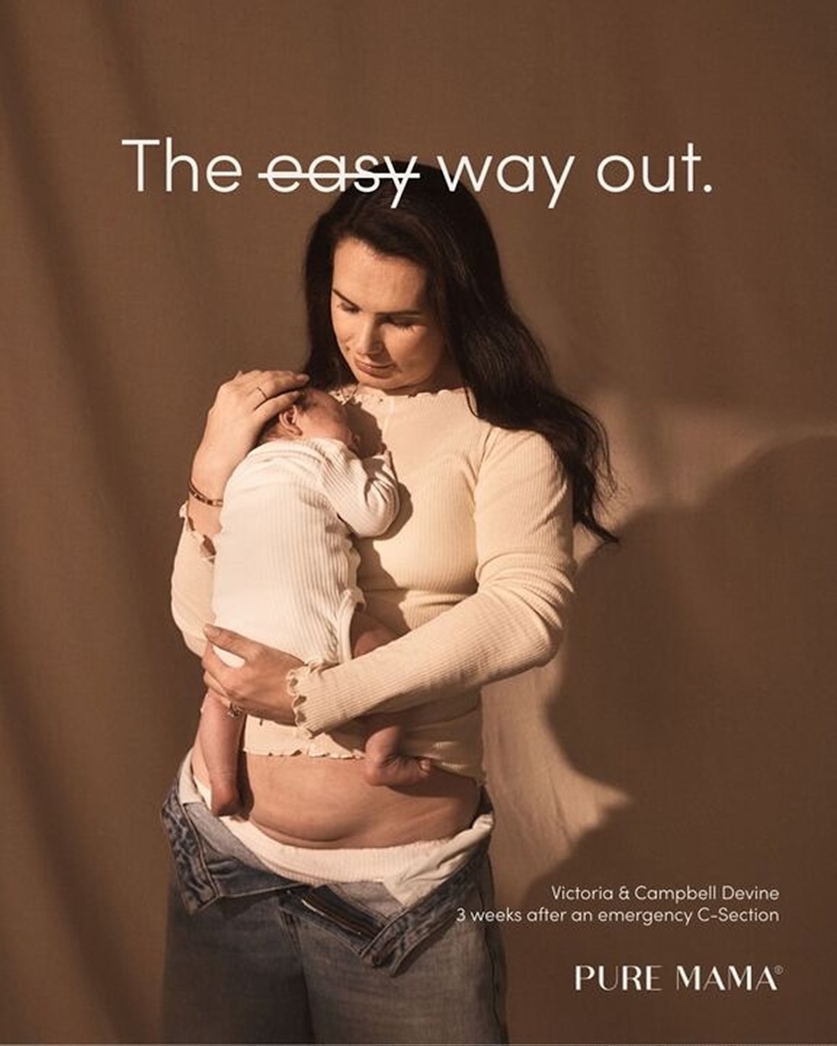 PURE MAMA Skincare strikes out the c-section stigma in new campaign via Willow & Blake