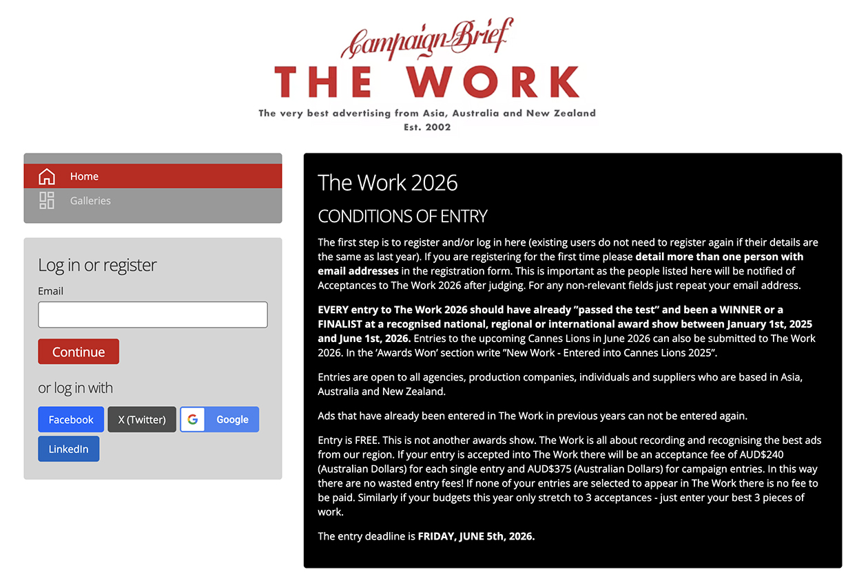Campaign Brief’s The Work 2026 open for entries: Free to enter – Deadline June 5