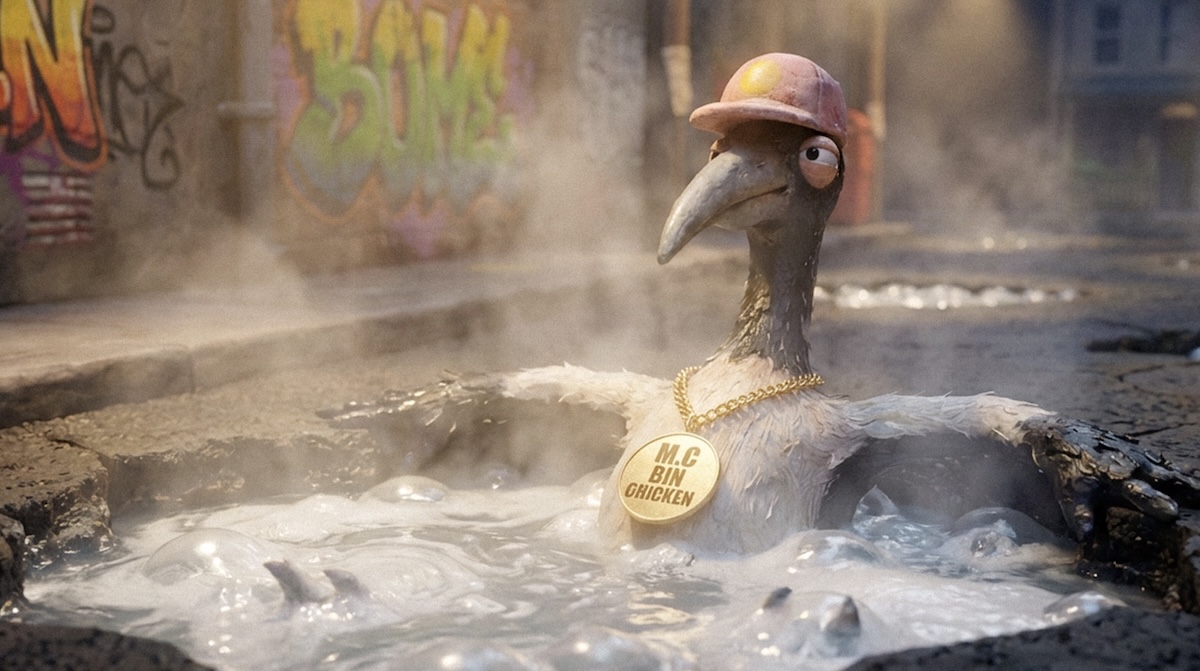 MC Bin Chicken on a mission to sabotage Snap Send Solve in new campaign via Thinkerbell