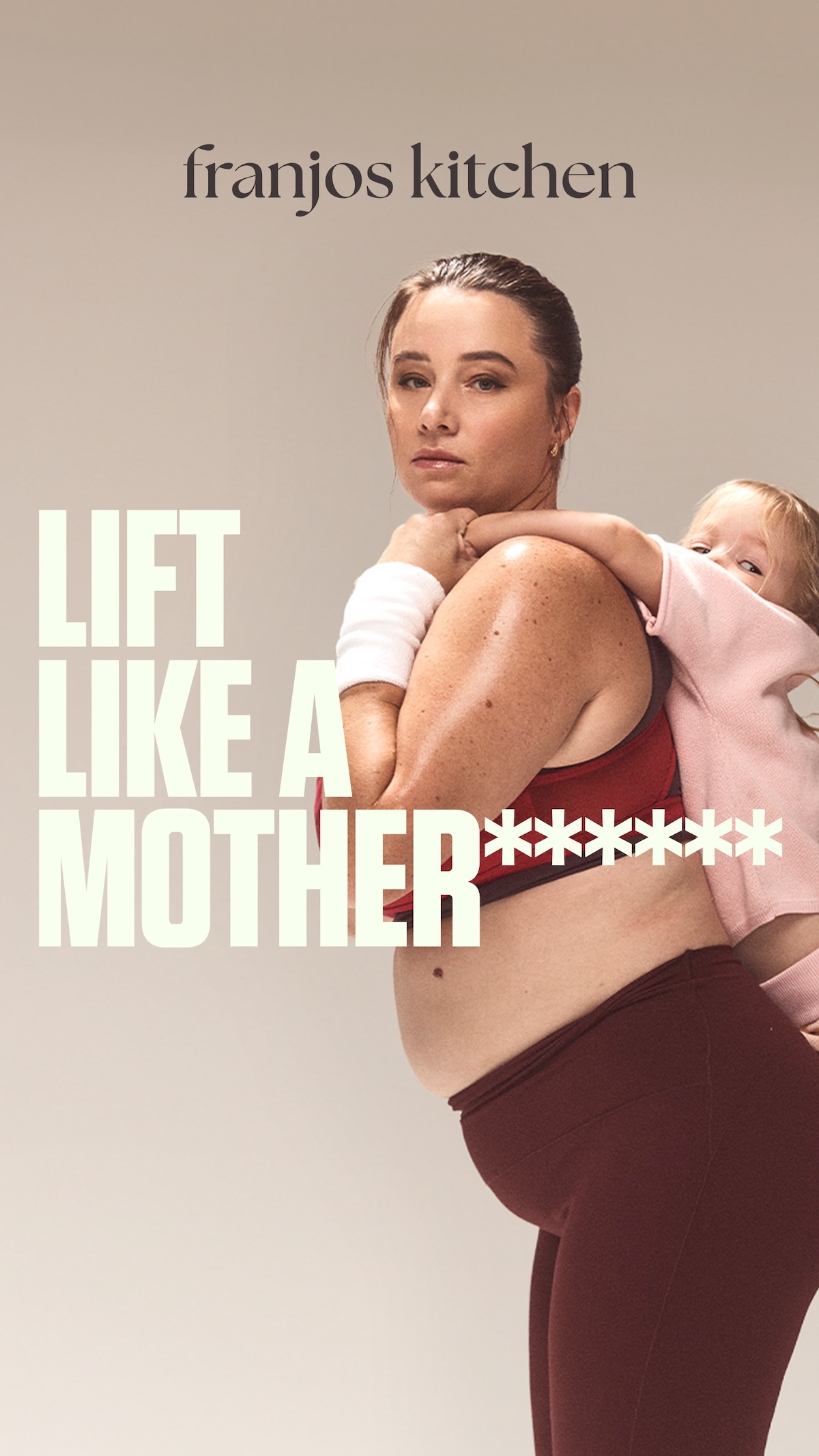 Franjos Kitchen challenges motherhood stereotypes in bold ‘Lift Like A Mother’ campaign via Willow & Blake