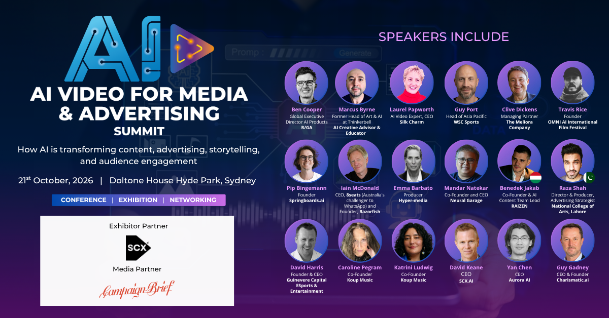 New Summit to Explore How AI Video Is Reshaping the Future of Media and Advertising Set to Launch in Sydney ~ Campaign Brief readers save 10%
