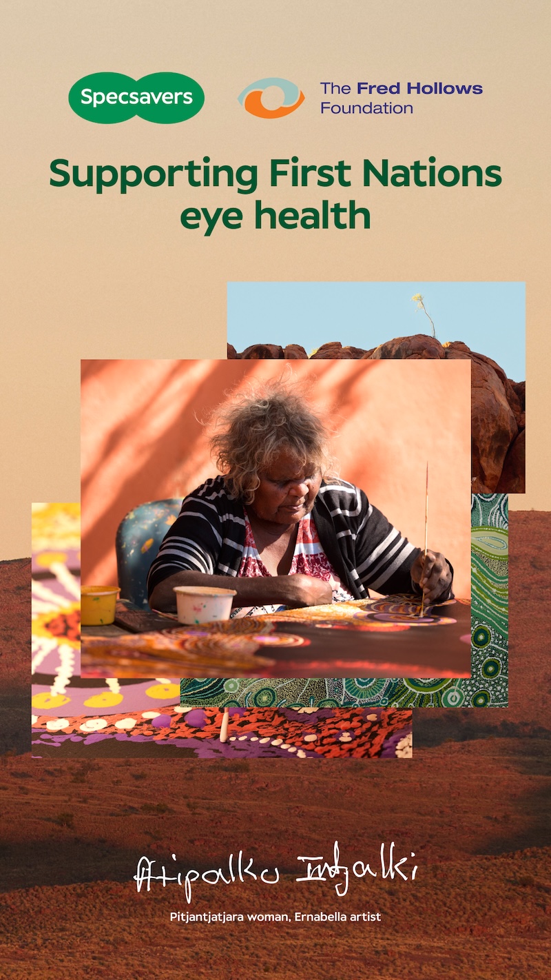 Specsavers brings Ernabella artist Atipalku Intjalki’s story to life in new purpose-led campaign via TBWA\Melbourne and GARUWA