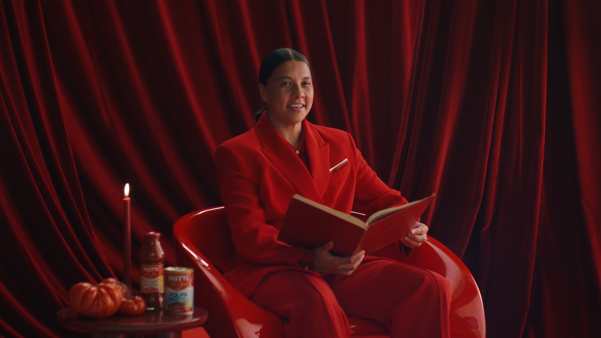 Sam Kerr is a saucy romance story narrator in Mutti’s latest campaign via WiredCo.