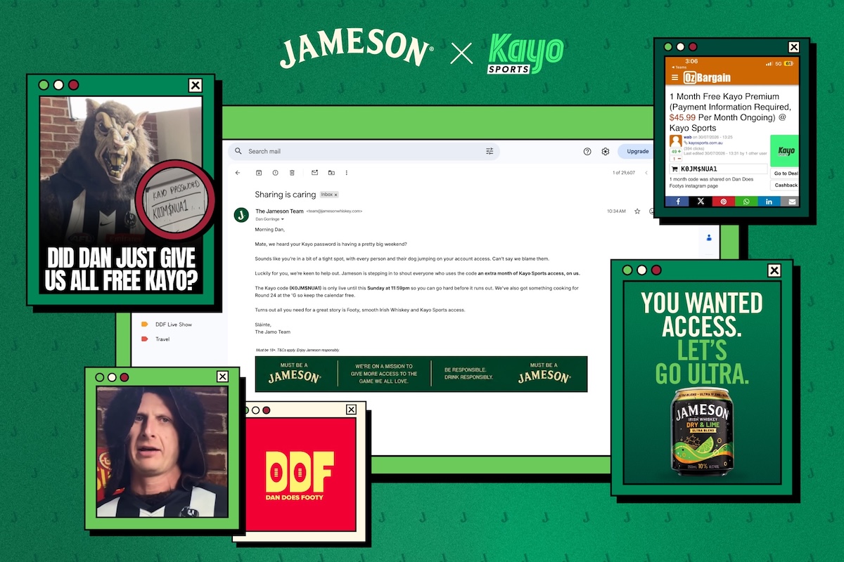 Jameson Irish Whiskey rewards AFL fans who used ‘leaked’ Kayo SPORTS code in stunt via 2045