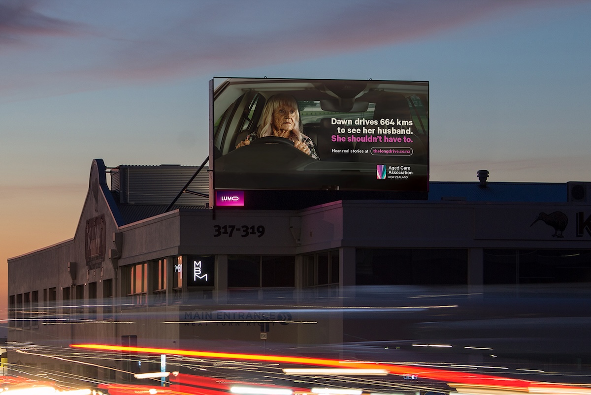 A 239 km drive each day, just to see his wife. Chemistry highlights the plight of NZ’s aged care sector with ‘The Long Drive’ campaign