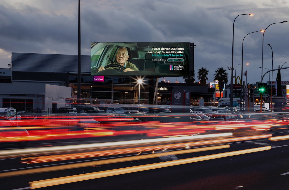 A 239 km drive each day, just to see his wife. Chemistry highlights the plight of NZ’s aged care sector with ‘The Long Drive’ campaign
