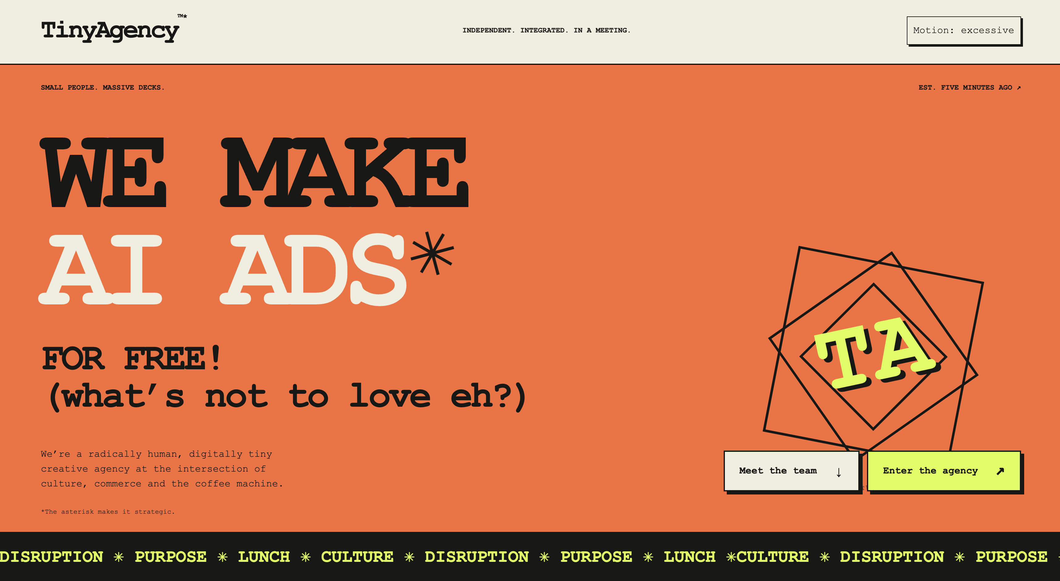 Andy Flemming creates ‘TinyAgency’, a miniature agency that takes real briefs and most likely screws them up