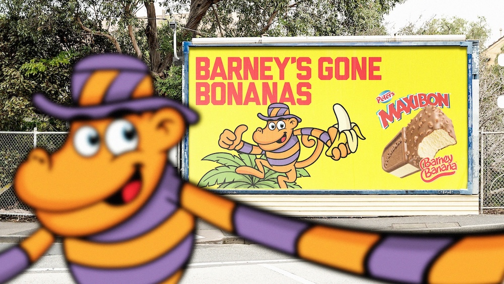 Barney Banana is back and he’s a bit out of touch in new Maxibon campaign via SICKDOGWOLFMAN