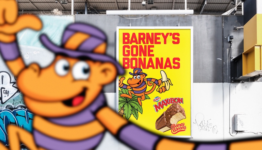 Barney Banana is back and he’s a bit out of touch in new Maxibon campaign via SICKDOGWOLFMAN