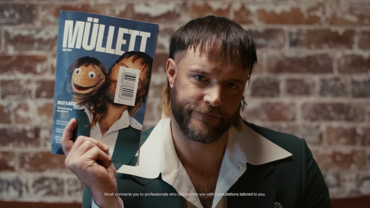 Mitch Brown battles his own mullet for the spotlight in new Mosh hair loss campaign